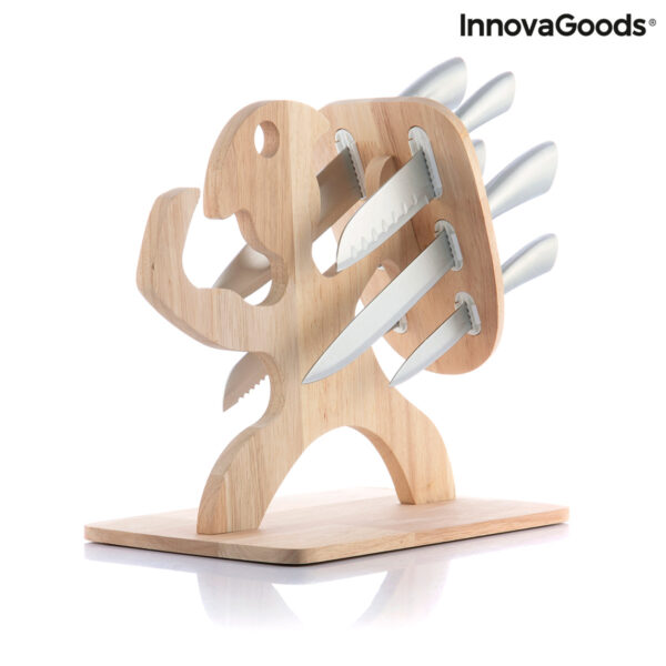 Комплект Ножове с Поставка от Дърво Spartan InnovaGoods 7 Части