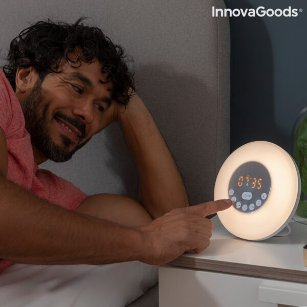 Акумулаторен будилник със симулация на изгрев с високоговорител Slockar InnovaGoods
