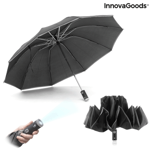 Сгъваем Чадър с Обратно Затваряне с LED Folbrella InnovaGoods