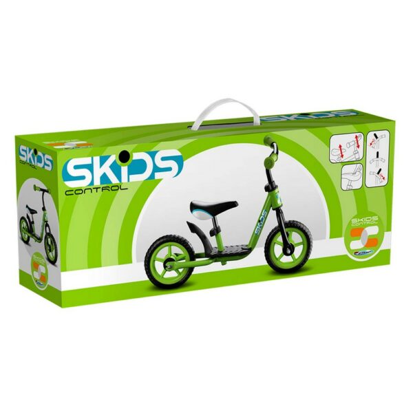 Детски велосипед Skids Control Стомана Зелен Найлон Cтепенки