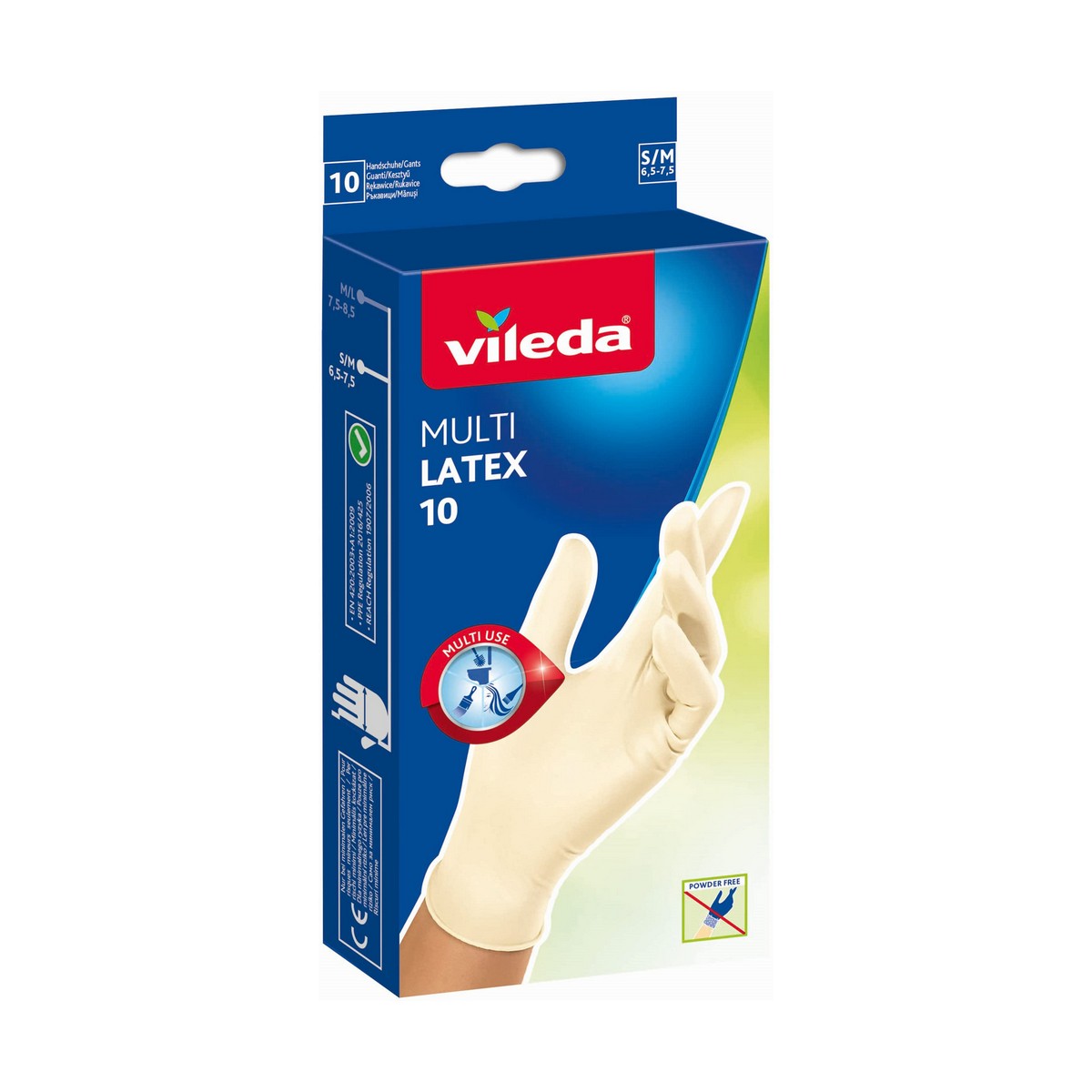 Ръкавици за Еднократна Употреба Vileda 167395 L Зелен Памук Латекс