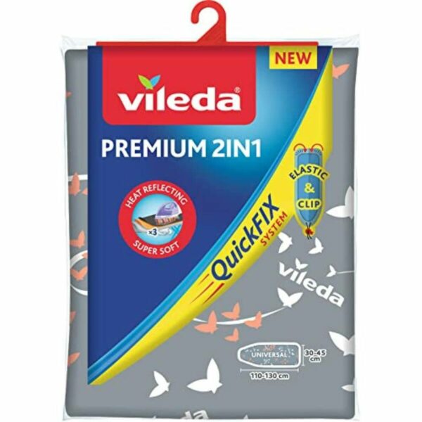Калъф за Дъска за Гладене Vileda 163229 Premium 2 в 1 Сив (130 x 45 cm)