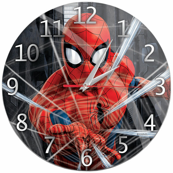 Стенен часовник Reloj de Pared Brillo Spiderman 001 Marvel Negro