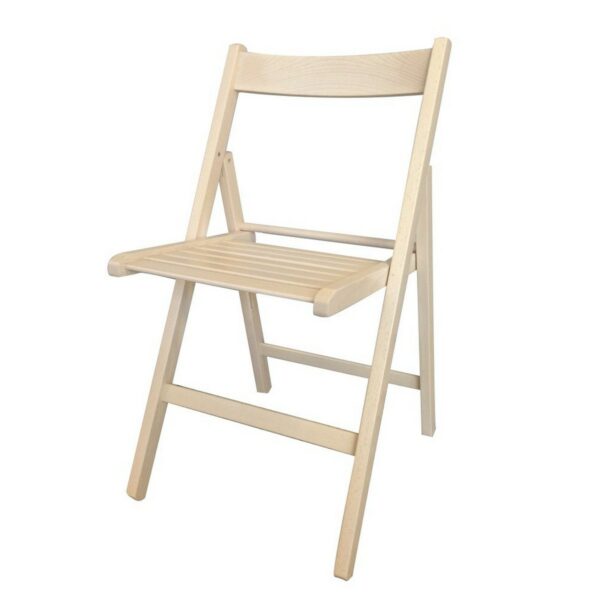 подплатен къмпинг стол Бежов букова дървесина (79 x 42,5 x 47,5 cm)