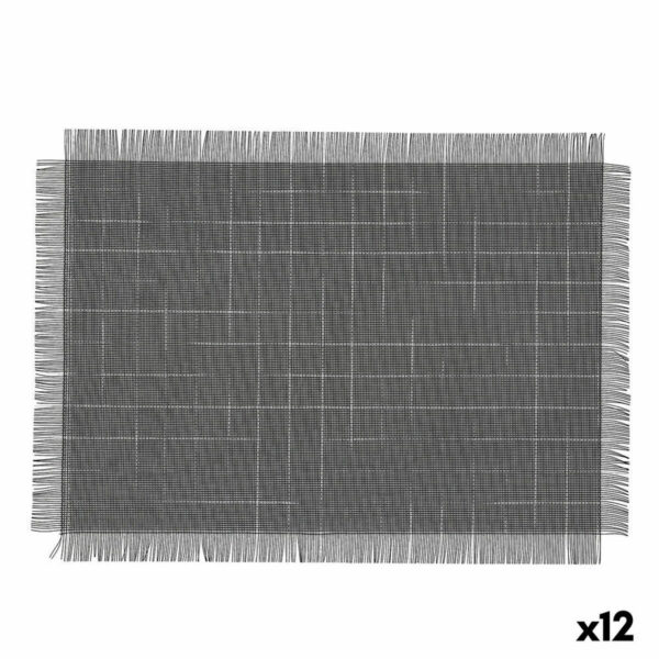 Подложка за маса Bidasoa Ikonic Черен PVC (47,5 x 29,5 cm) (Pack 12x)