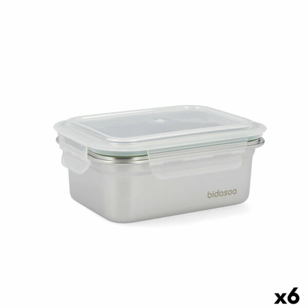 Кутия за обяд Bidasoa Miplaneta 800 ml Метал Зелен (Pack 6x)