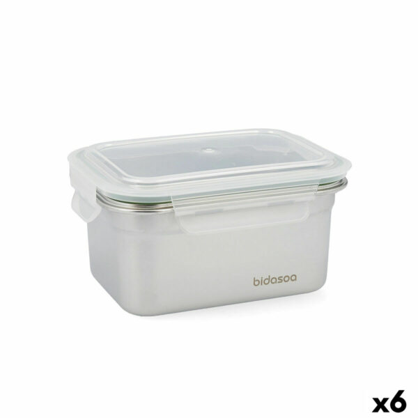 Кутия за обяд Bidasoa Miplaneta 1 L Метал Зелен (Pack 6x)