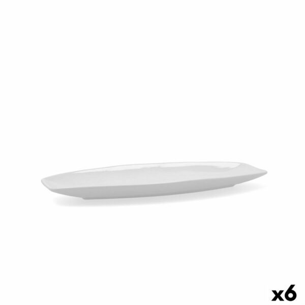 Поднос за сервиране Quid Gastro Керамика Бял (35,5 x 15,8 x 2,8 cm) (Pack 6x)