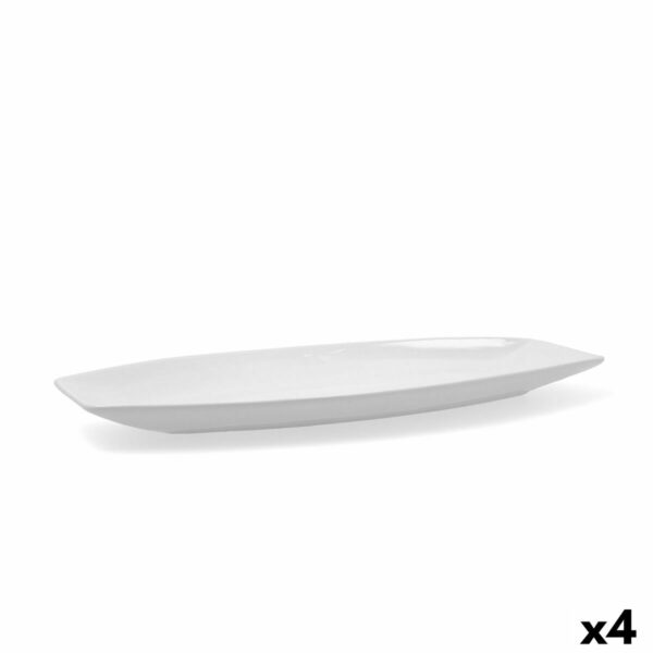 Поднос за сервиране Quid Gastro Керамика Бял (40 x 17,5 x 3,5 cm) (Pack 4x)