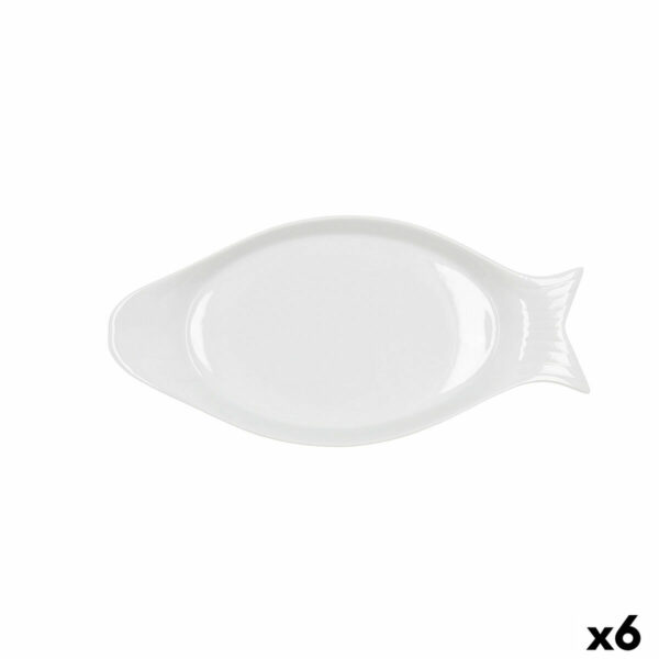 Поднос за сервиране Quid Gastro Керамика Бял (32.5 x 15,5 x 2,5 cm) (Pack 6x)
