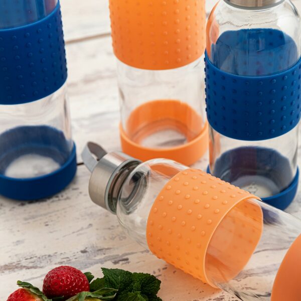 Бутилка за вода Quid Оранжев Cтъкло (0,4 L)