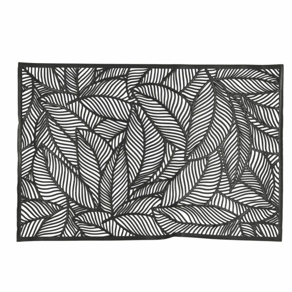 Подложка за маса Quid Habitat Листи Черен Текстил (30 x 45 cm) (Pack 12x)