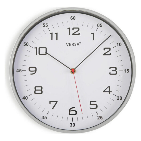 Стенен часовник Пластмаса (4,5 x 30,5 x 30,5 cm) Сребро