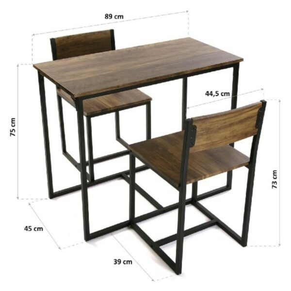 Комплект от маса с 2 стола Inge Versa Дървен MDF (45 x 75 x 89 cm)