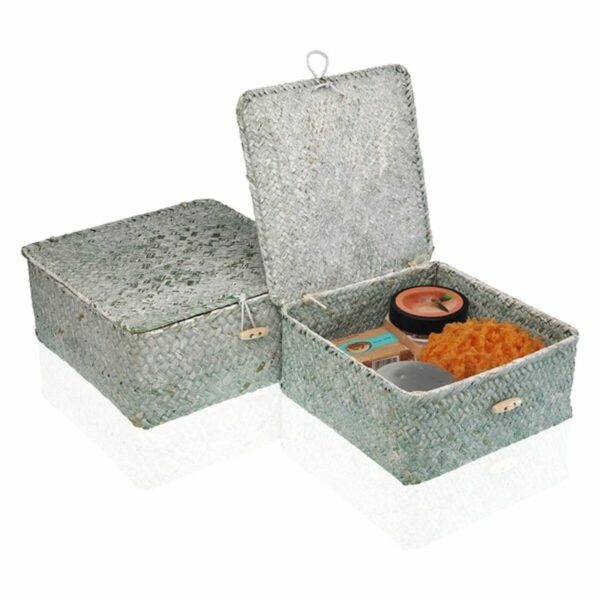 Кутии за съхранение с капак Versa Морски водорасли (2 Части) (23 x 10 x 23 cm)