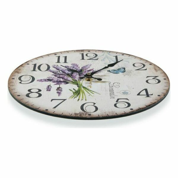 Стенен часовник Versa Lavender Дървен (4 x 30 x 30 cm)