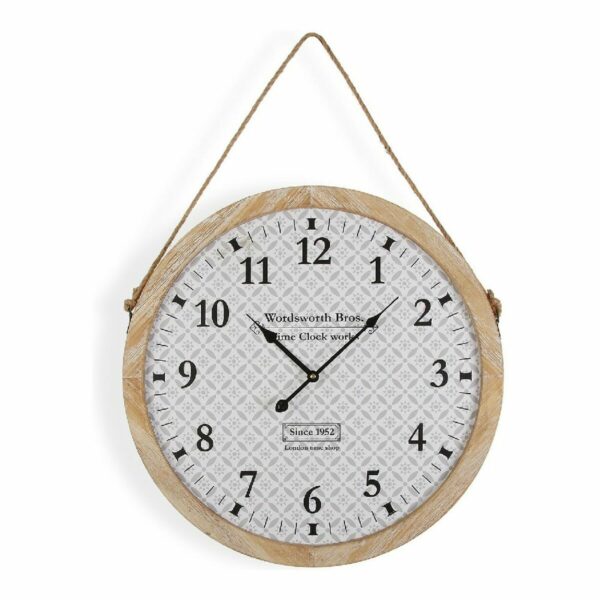 Стенен часовник Versa Kitch Метал Въже Дървен MDF (53 x 5 x 53 cm)