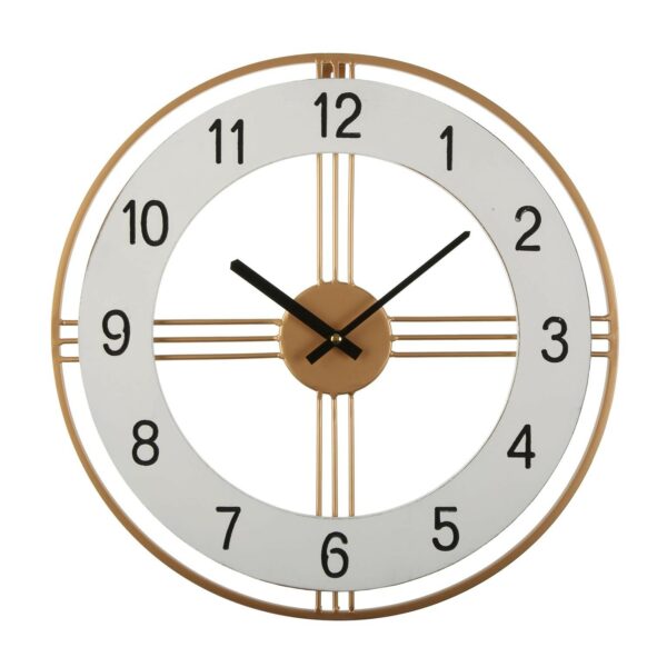 Стенен часовник Versa Златен Бял Метал (40 x 40 x 4 cm)