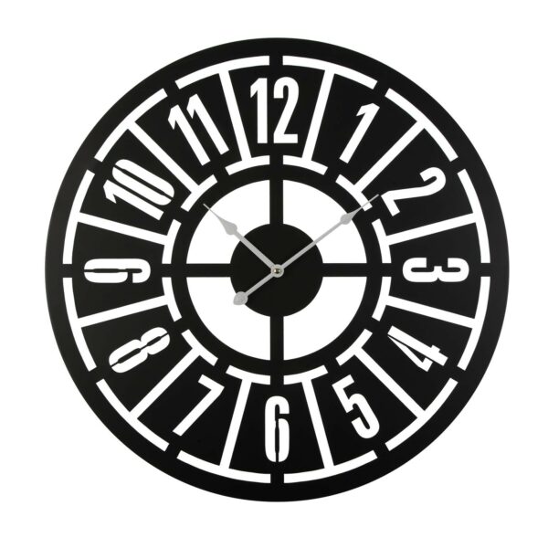 Стенен часовник Versa Черен Метал (60 x 60 x 5 cm)