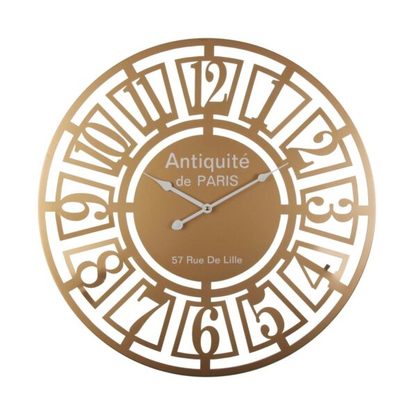 Стенен часовник Versa Златен Метал (60 x 60 x 5 cm)