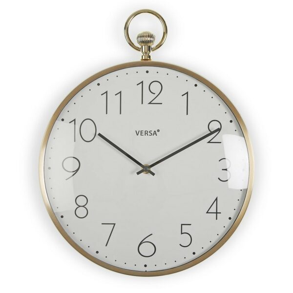 Стенен часовник Versa Златен Алуминий (5 x 39 x 31,5 cm)