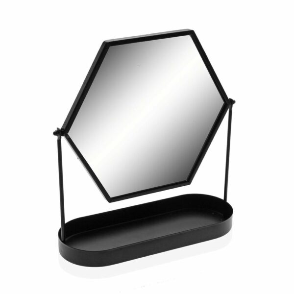 Огледало със Скоба за Монтиране Versa Черен Метал