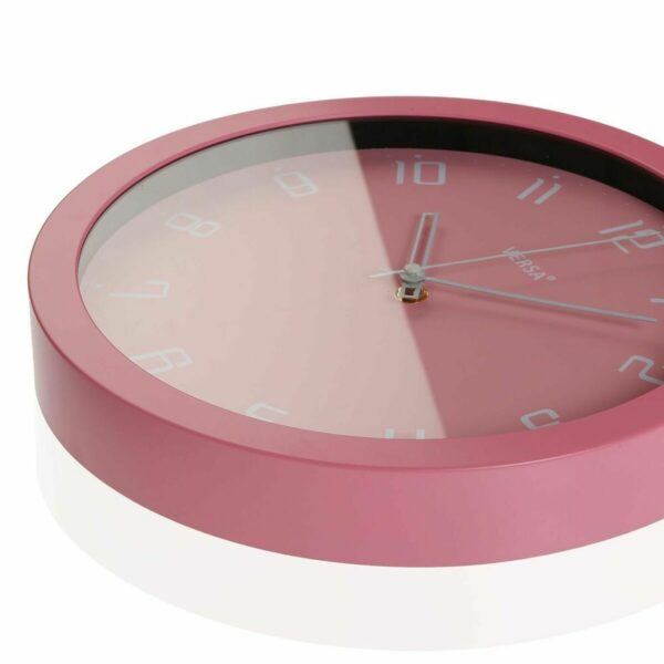Стенен часовник Versa Розов полипропилен (4,3 x 30 x 30 cm)