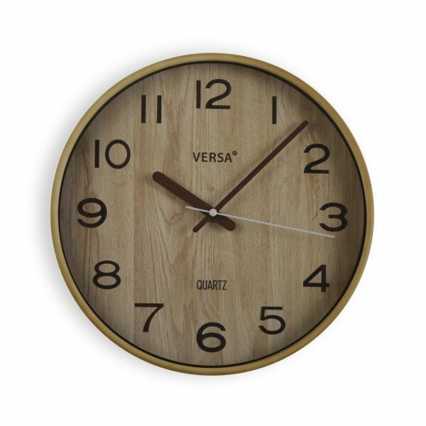 Стенен часовник Versa Светло кафяв Пластмаса (4,8 x 31 x 31 cm)
