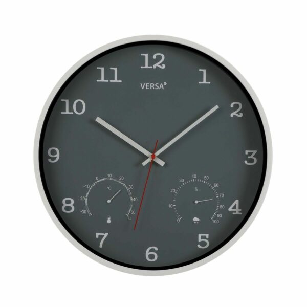Стенен часовник Versa Сив Пластмаса (4,3 x 35,5 x 35,5 cm)