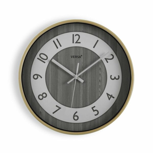 Стенен часовник Versa Сив Пластмаса (4 x 30 x 30 cm)