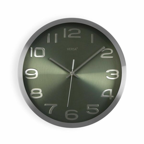 Стенен часовник Versa Сребрист Алуминий (4 x 30 x 30 cm)
