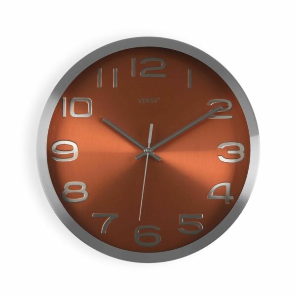 Стенен часовник Versa Оранжев Алуминий (4 x 30 x 30 cm)