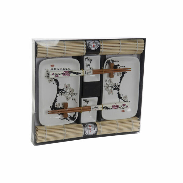 Комплект Суши DKD Home Decor Керамика Бял Бамбук (31 x 27 x 3,5 cm)