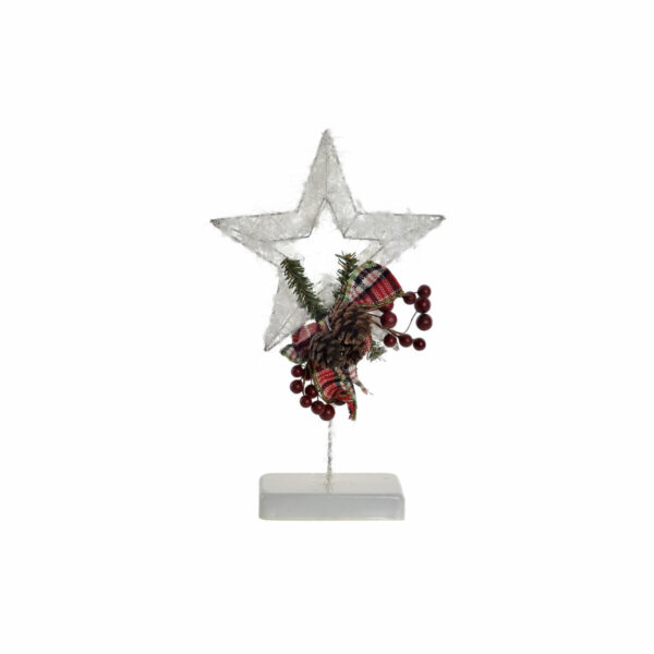 Коледна звезда DKD Home Decor Метал полиестер Ласо (20 x 35 cm)