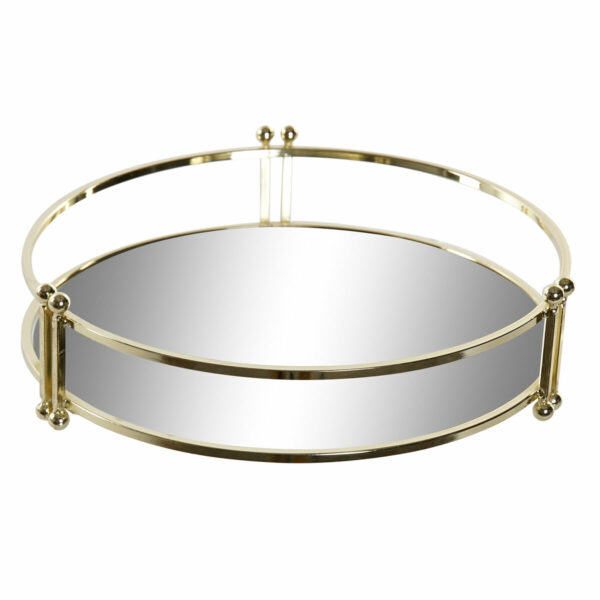 Поднос за аперитиви DKD Home Decor Огледало Златен Метал Glam (21,5 x 21,5 x 5,5 cm)