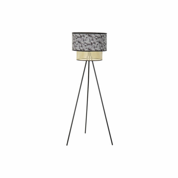 Лампион DKD Home Decor Естествен Черен Метал Палми полиестер Колониален (60 x 60 x 129 cm)