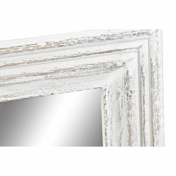 Стенно огледало DKD Home Decor Кристал Бял Дървен MDF (160 x 2.5 x 60 cm)