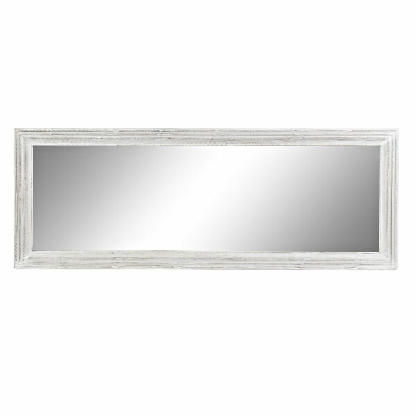 Стенно огледало DKD Home Decor Кристал Бял Дървен MDF (160 x 2.5 x 60 cm)