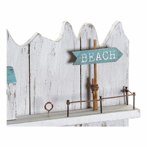 Стенно огледало DKD Home Decor Beach Син Бял Дървен MDF (30 x 4 x 40 cm)