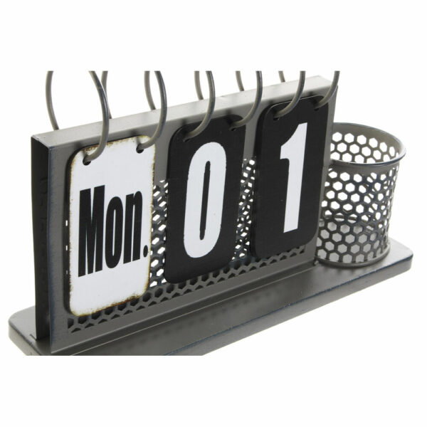 Настолен Календар DKD Home Decor Черен Метал Светло сив (26 x 8 x 18 cm)