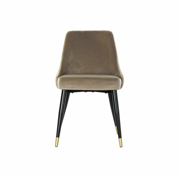 Трапезен стол DKD Home Decor Черен Златен Метал Кафяв полиестер (51 x 57 x 84 cm)