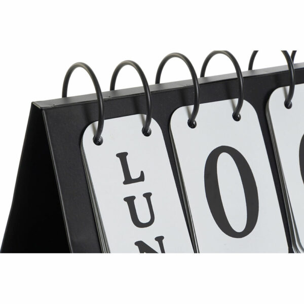 Настолен Календар DKD Home Decor Черен Метал Бял (27 x 8 x 15 cm)