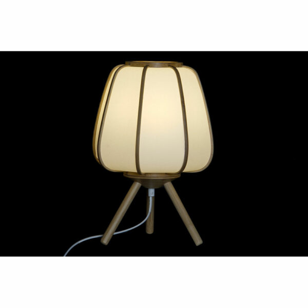 Настолна лампа DKD Home Decor полиестер Бял Бамбук 220 V 50 W (23 x 23 x 35 cm)