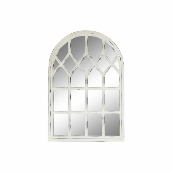Стенно огледало DKD Home Decor Огледало MDF Прозорци Бял (56,5 x 4 x 80 cm)