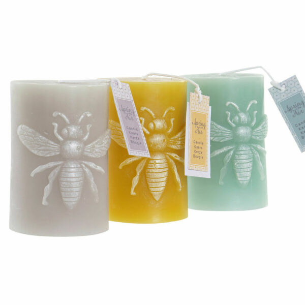 Свещ DKD Home Decor Традиционен Пчела (3 pcs) (7 x 7 x 10 cm)