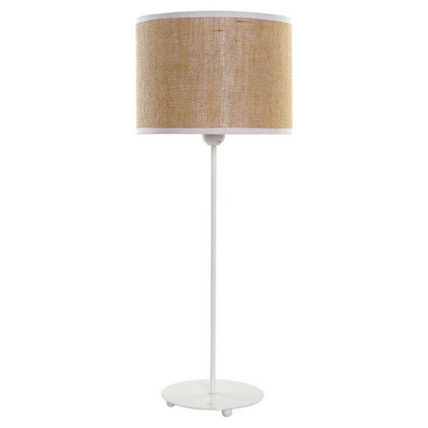 Настолна лампа DKD Home Decor Бежов Метал полиестер Бял Pатан 220 V 50 W (25 x 25 x 63 cm)
