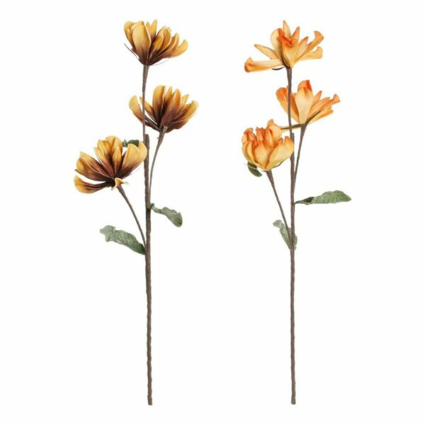 Decorative Flowers DKD Home Decor Жълт Оранжев EVA (етилов винилацетат) (2 pcs)