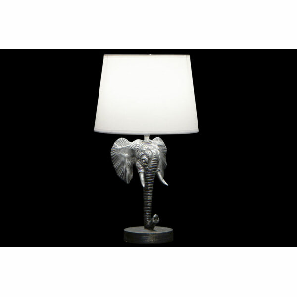 Настолна лампа DKD Home Decor Бял Черен полиестер Смола 220 V Златен Слон 50 W (2 pcs) (25 x 25 x 44 cm)