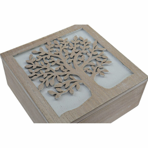 Декоративна кутия DKD Home Decor Дърво Дървен MDF Boho (20 x 20 x 9 cm)