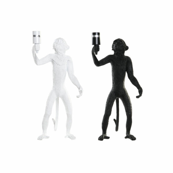 Настолна лампа DKD Home Decor Черен Бял Смола Колониален 220 V 50 W Маймуна (31 x 34 x 55 cm) (2 броя)